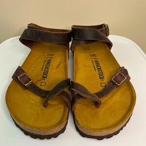 Birkenstock Yara Habana Oiled Sandals Brown Leather Women’s Size 42 US 11-11.5